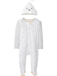 White Ghost Infant Boys Girls Halloween Sleeper & Hat Set Boo Sleep & Play
