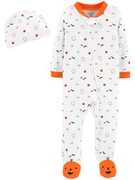 Carters Infant Boys Halloween Sleeper & Hat Set Ghost Sleep & Play