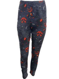 Womens Spider Web Bat Jack OLantern Black Cat Knit Halloween Holiday Leggings 1X