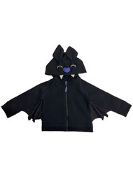 Infant & Toddler Girls Black Winged Bat Hoodie Zip Front Sweatshirt Jacket