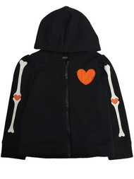 Infant & Toddler Girls Black Skeleton Hoodie Halloween Zip Front Sweatshirt