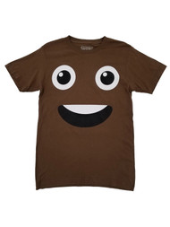 Mens Brown Poop Emoji Graphic Tee Halloween T-Shirt