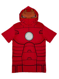 Marvel Mens Red Iron Man Costume Tee Hoodie T-Shirt