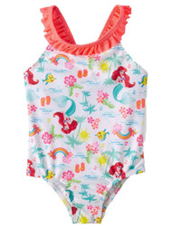 Disney Toddler Girls Little Mermaid Ariel & Flounder One Piece Swimming Suit