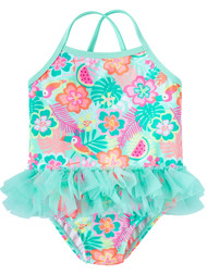 Toddler Girls Hawaiian Floral Watermelon Tutu One Piece Swimming Bathing
