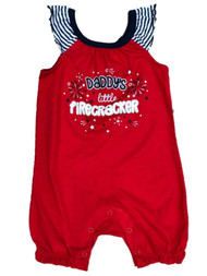 Infant Girls Patriotic Daddys Little Firecracker Romper 4th of July Outfit