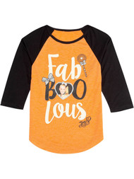 Girls JoJo Baseball T-Shirt 3/4 Sleeve Fab Boo Lous Halloween Top