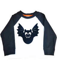 Toddler Boys White Vampire Bat Long Sleeve Shirt Halloween T-shirt