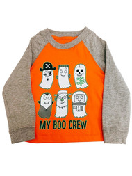 Toddler Boys Orange Costume Pirate Ghost Long Sleeve Shirt Halloween T-shirt