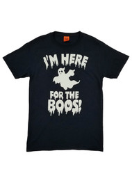 Mens Black I'm Here For The Boos Halloween Party Ghost T-Shirt Small