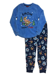 Rudolph The Red Nosed Reindeer Womens Fleece Pajamas Snow What Fun Sleep Set