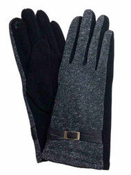 Womens Blue & Silver Sparkle Soft Stretch Fit Texting & Tech Touchscreen Gloves