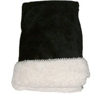 Suntex Sherpa Fleece Micromink Throw Blanket Coal Black with Ivory Sherpa
