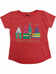 Toddler Girls Red Trolls Poppy & Smidge Christmas T-Shirt Presents Shirt