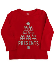 Carters Infant & Toddler Girls Red Christmas Presents Long Sleeve Shirt