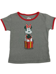 Disney Infant & Toddler Girls Gray Minnie Mouse T-Shirt Christmas Shirt