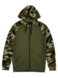Nike Mens Green Camo Dri-Fit Zip Hoodie Sweatshirt Small