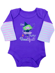 Infant Girl Purple Witch Halloween Bodysuit I'm Tutu Bootiful Creeper Shirt