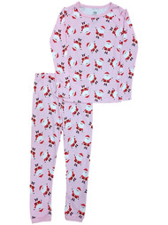 Carters Infant & Toddler Girls Pink Santa Christmas Pajamas Cotton Sleep Set