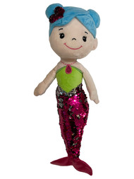 Linzy Toys Pink & Silver 19 inch Mermaid With 2-Way Sequins Plush Stuffed Doll