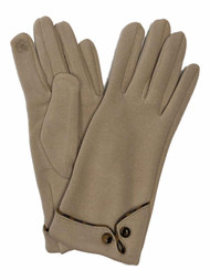 Womens Tan & Leopard Print Stretch Fit Texting & Tech Touchscreen Gloves