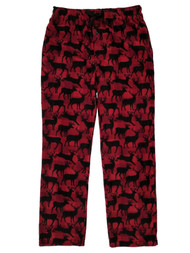 Mens Red Plaid Reindeer Microfleece Sleep Pants Lounge Pants Pajama Bottoms M