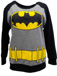 Girls Gray Batman Dark Knight Logo Super Hero Pullover Sweatshirt Sweat Shirt