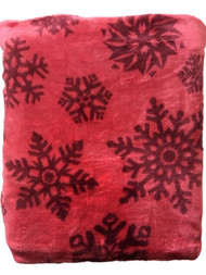 Truly Soft Plush Microfleece Deep Pink Snowflake Dream Throw Blanket