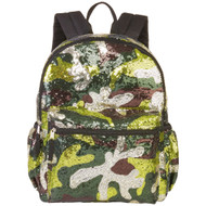 Wonder Nation Green Camo 16" Backpack with Sequins, Camouflage School Bag