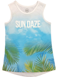 Boys White Sky Sun Daze Athletic Tank Top T-Shirt Muscle Tee Shirt