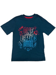 Boys Blue One Epic Dude Patriotic T-Shirt Fourth of July Tee Shirt X-Small