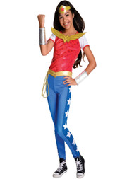 DC Girls Wonder Woman Red Glitter Top Halloween Costume