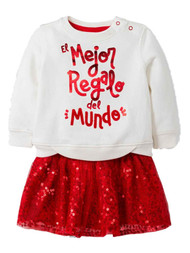 Infant Girls Sequin Mejor Regale Del Mundo Christmas Holiday Baby Outfit 3-6m