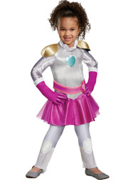 Girls Blue Glitter Heart Nella Princess Knight Halloween Jumpsuit Costume