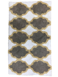 Threshold Plush Gold & Brown Geometric Tufted Bath Rug, Throw Mat 20x34
