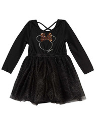 Disney Toddler Girls Black Sparkle Tulle Minnie Mouse Halloween Skort Dress