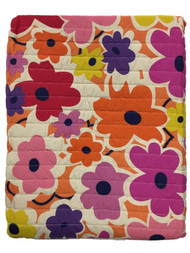 Virah Bella Finlandia Floral Quilted Throw Blanket, Reversible 50" x 60"