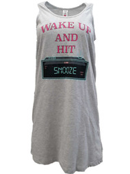Womens Wake Up Hit Snooze Nightgown Knit Mid-Length Tank Top Sleep Shirt Medium
