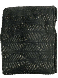 Regal Comfort Plush Luxury Faux Fur Throw Blanket, Parisa Charcoal Gold Fleck