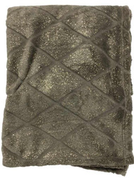 Regal Comfort Plush Luxury Faux Fur Throw Blanket, Marin Silver with Gold Flecks