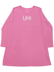 Womens Pink Love Sleeve Love Sleepshirt Nightgown Sleep Shirt Gown