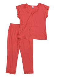 Liz Claiborne Womens Lightweight Peach Pajamas Shirt & Shorts Pants Set