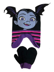 Toddler Girls Vamperina Beanie & Mittens Vampire Hat Set