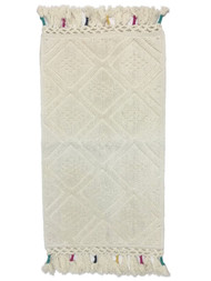 Threshold Chunky Textured Diamond Bath Rug, Creamy Ivory Throw Mat 20x34