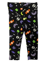 Infant & Toddler Girls Black Cat Alien & Bat Pants Halloween Leggings