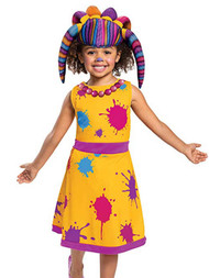 Super Monsters Toddler Girls Zoe Walker Costume Yellow Dress & Headpiece 3T-4T