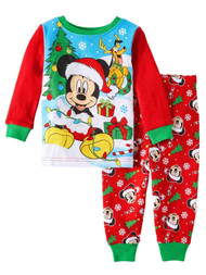Disney Infant Boys Mickey Mouse Santa Claus Christmas Holiday Pajamas