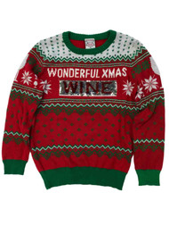 Womens Reversible Sequin Wonderful Xmas Wine Time Christmas Holiday Sweater