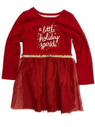 Girls Red Shimmer A Little Holiday Sparkle Tutu Christmas Dress