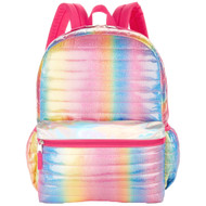 Wonder Nation Glitter Rainbow 16" Quilted Backpack, School Bookbag